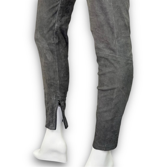 VINCE Suede Ankle Zip Leggings Genuine Lamb Leather Moto Bikercore Boho Western - Picture 9 of 16